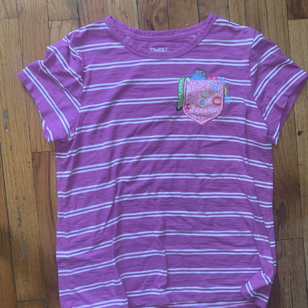 Purple white striped shirt